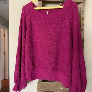 Free People fuchsia sweater size Medium.